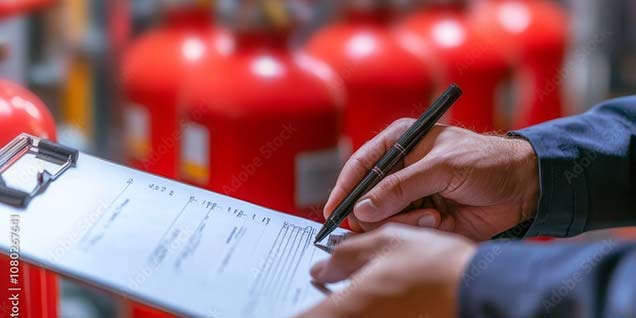 Brandschutzbeauftragter bei der Prüfung